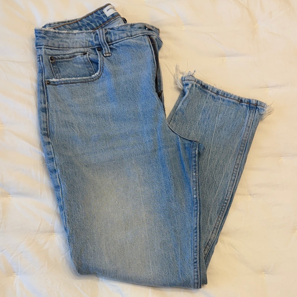 Abercrombie light Blue skinny straight ankle Jeans
